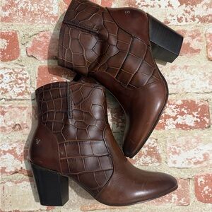 H. S. Trask Brown Leather Ankle Boots